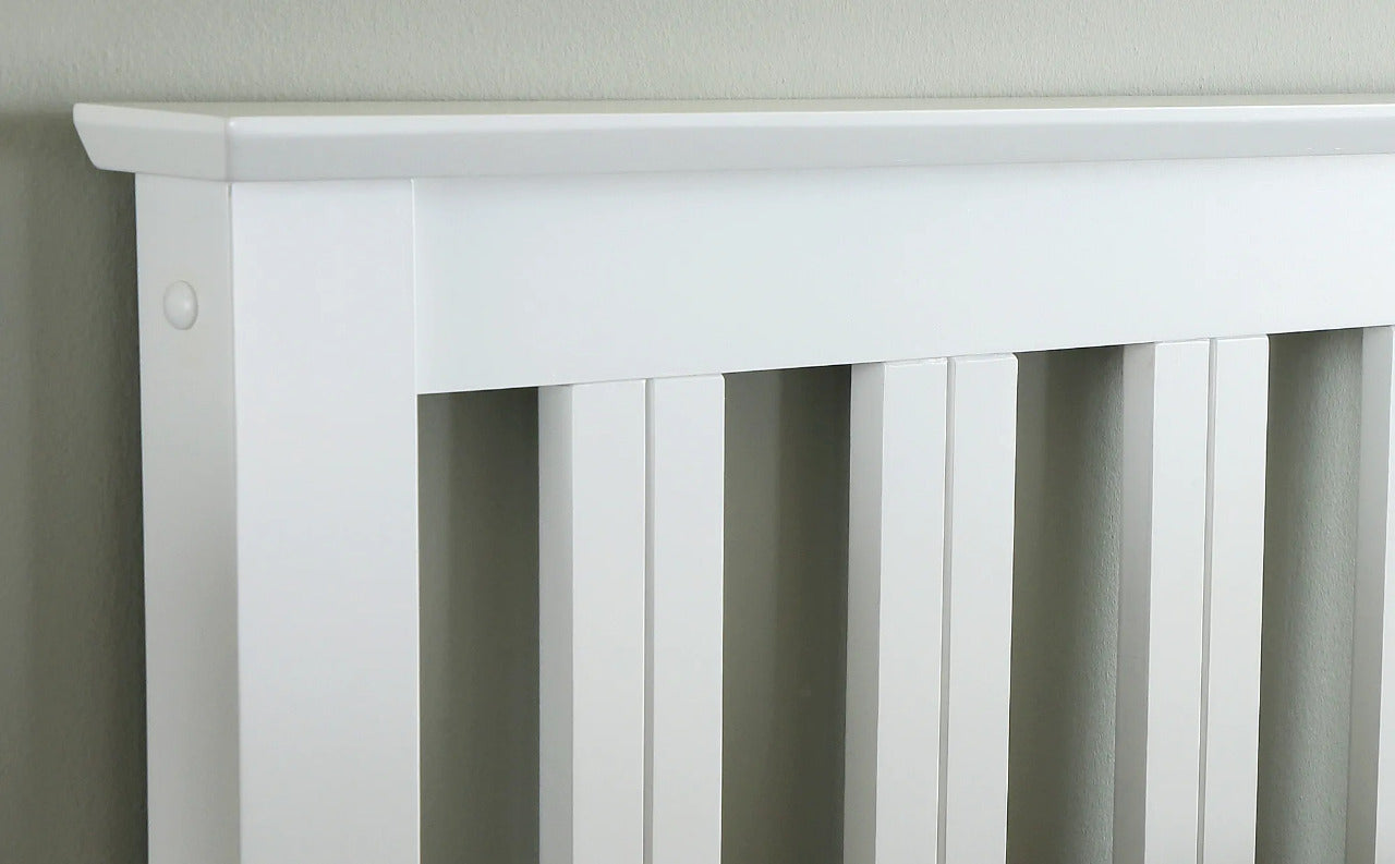 Double Bed: White Wooden Double Bed