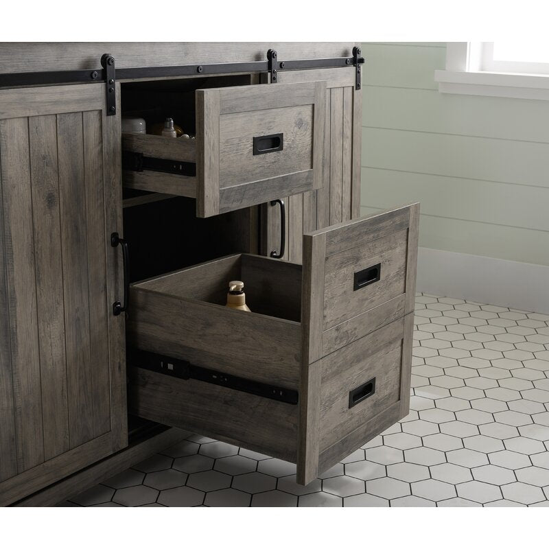 Double Sink Vanities: 54" Double Bathroom Vanity Set