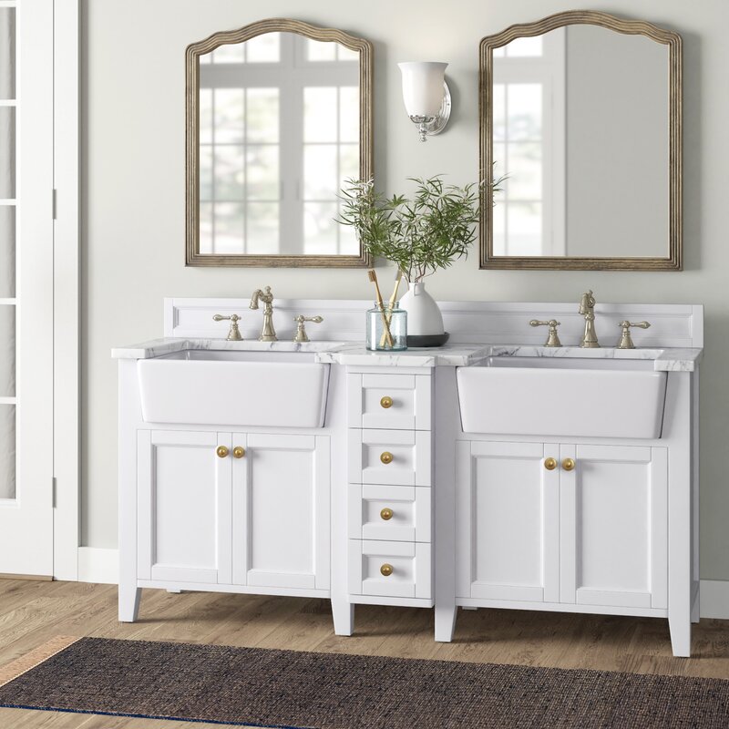 Double Sink Vanities: 60" Double Bathroom Vanity Set