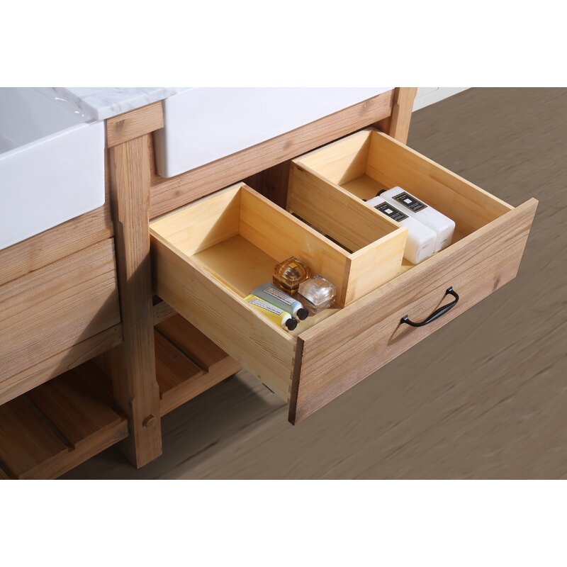 Double Sink Vanities: 60" Double Bathroom Vanity Set