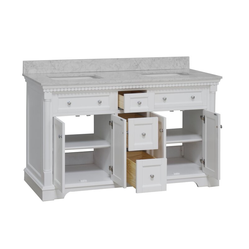 Double Sink Vanities: 60" Double Bathroom Vanity Set