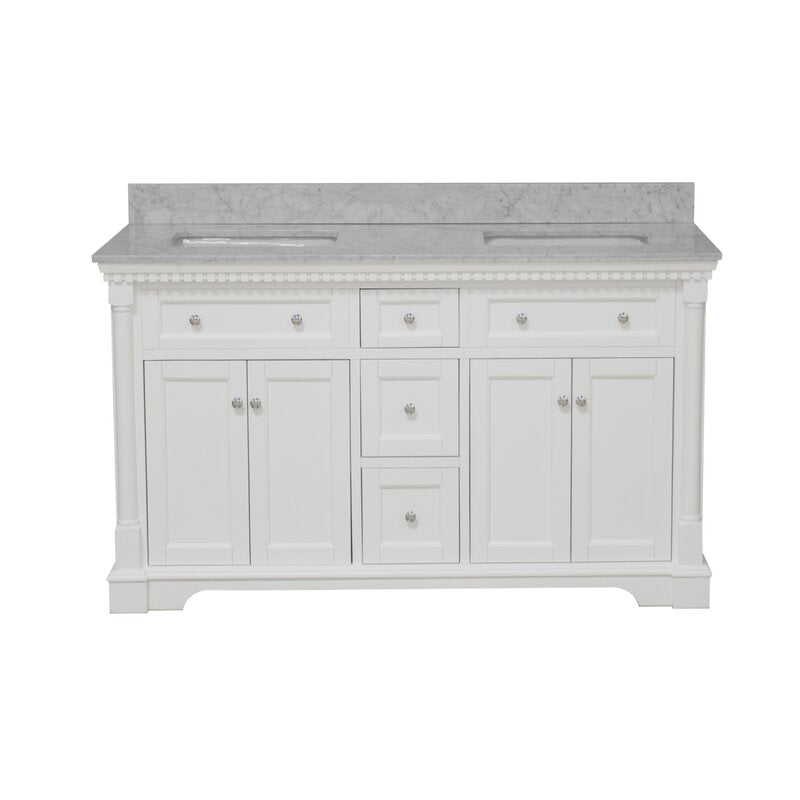 Double Sink Vanities: 60" Double Bathroom Vanity Set