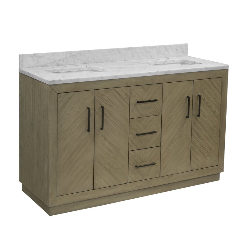 Double Sink Vanities: 60" Double Bathroom Vanity Set