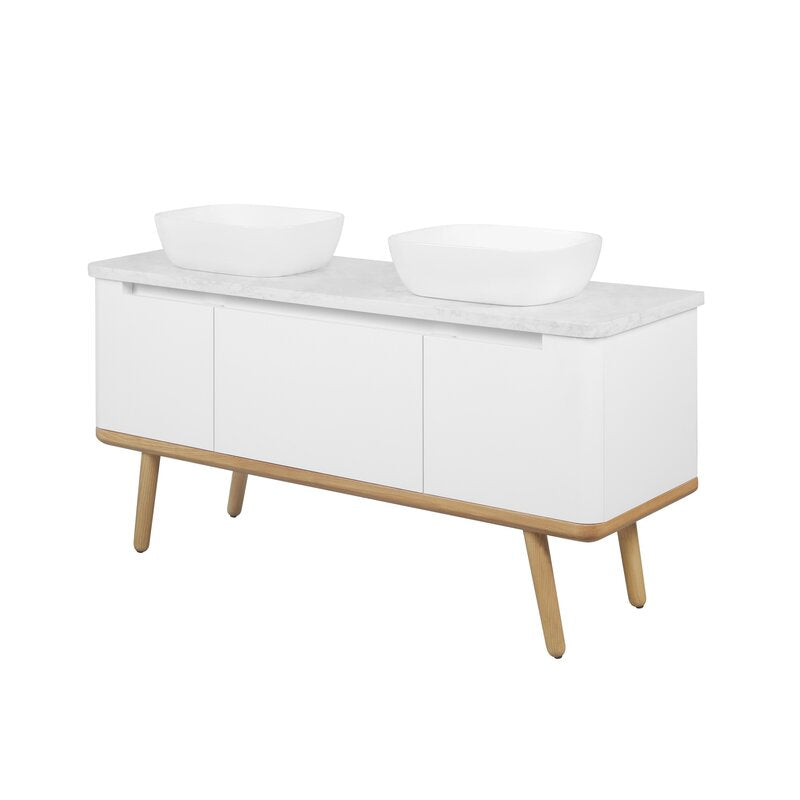 Double Sink Vanities: 60" Double Bathroom Vanity Set
