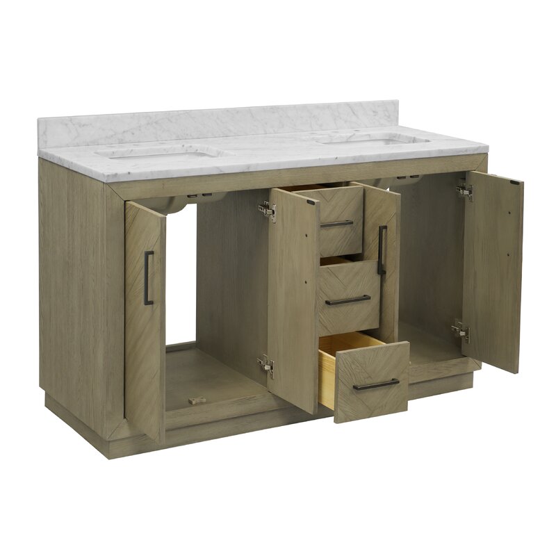 Double Sink Vanities: 60" Double Bathroom Vanity Set