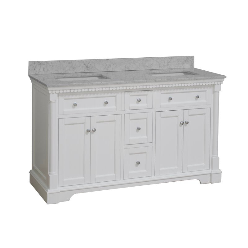 Double Sink Vanities: 60" Double Bathroom Vanity Set