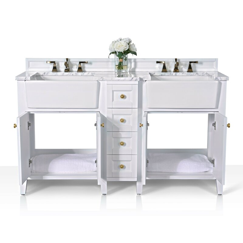 Double Sink Vanities: 60" Double Bathroom Vanity Set