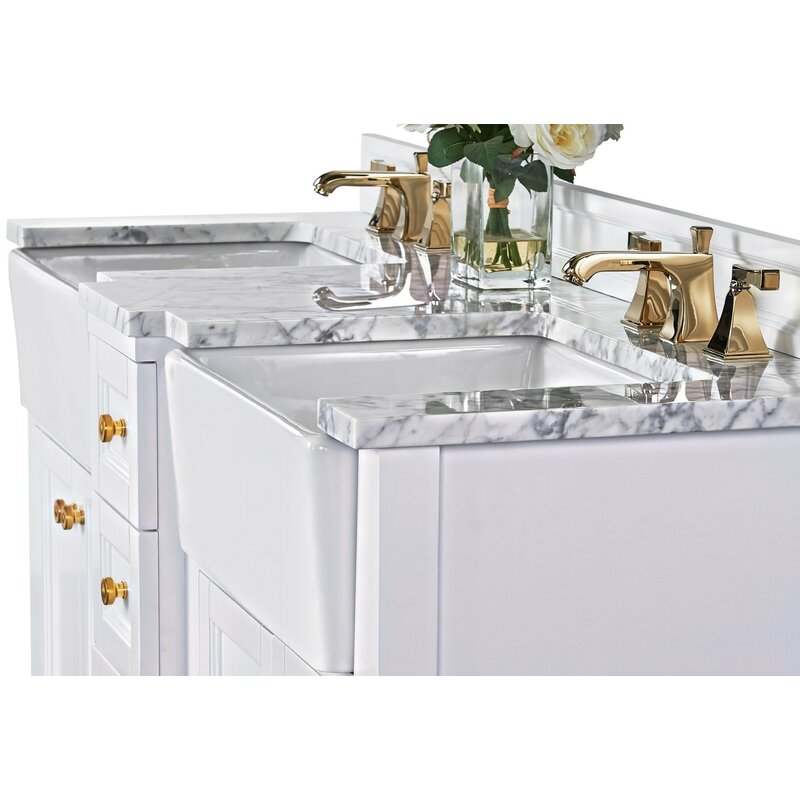 Double Sink Vanities: 60" Double Bathroom Vanity Set