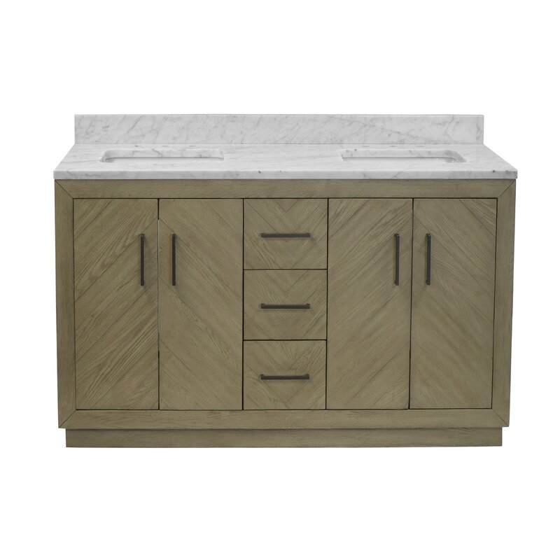 Double Sink Vanities: 60" Double Bathroom Vanity Set