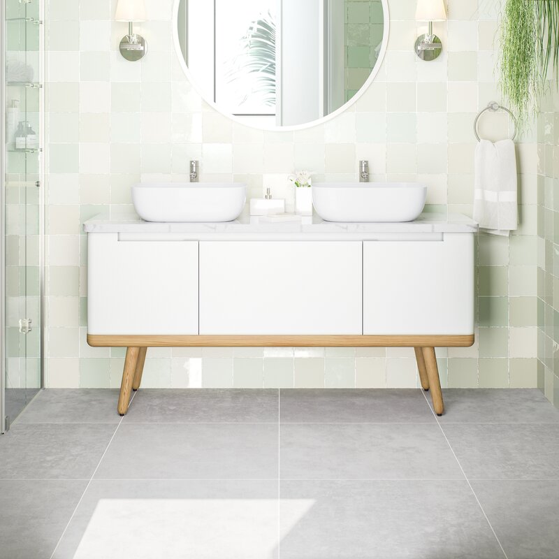 Double Sink Vanities: 60" Double Bathroom Vanity Set