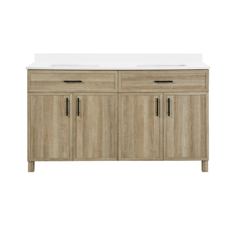 Double Sink Vanities: 60" Double Bathroom Vanity Set