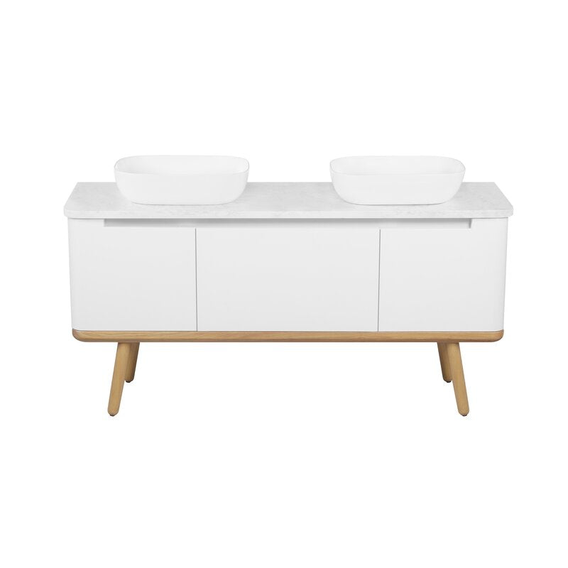 Double Sink Vanities: 60" Double Bathroom Vanity Set