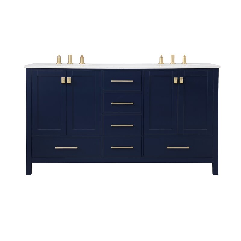 Double Sink Vanities: 60" Double Bathroom Vanity Set