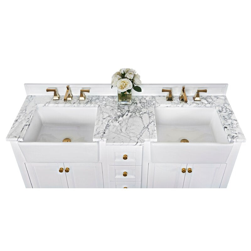 Double Sink Vanities: 60" Double Bathroom Vanity Set