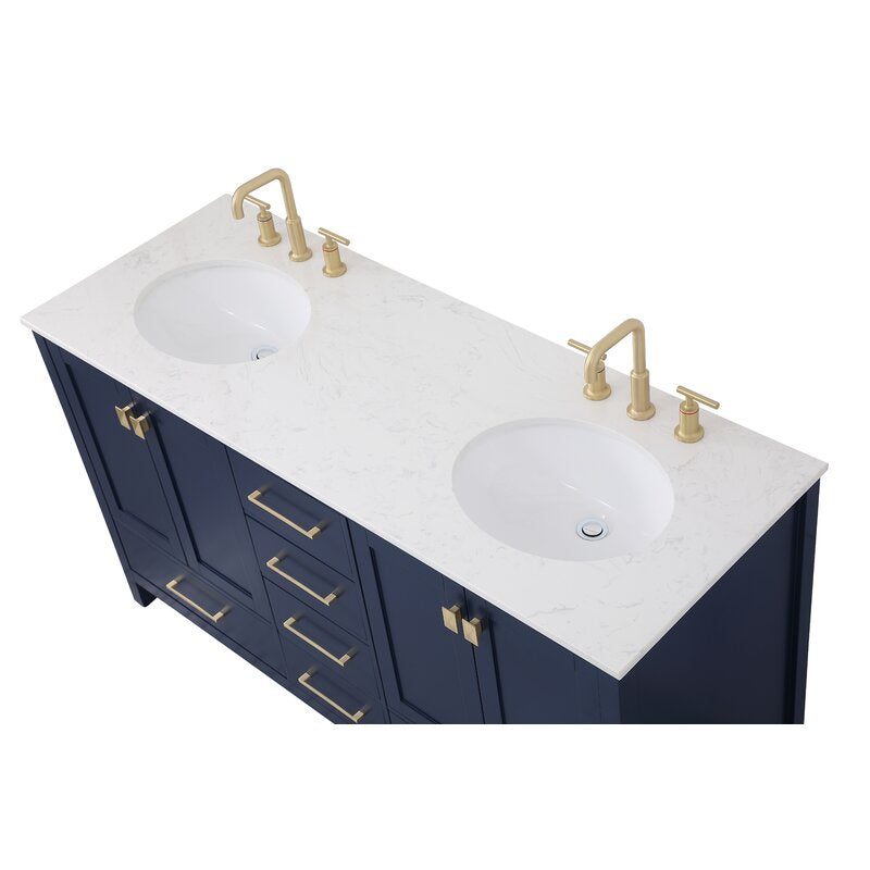 Double Sink Vanities: 60" Double Bathroom Vanity Set