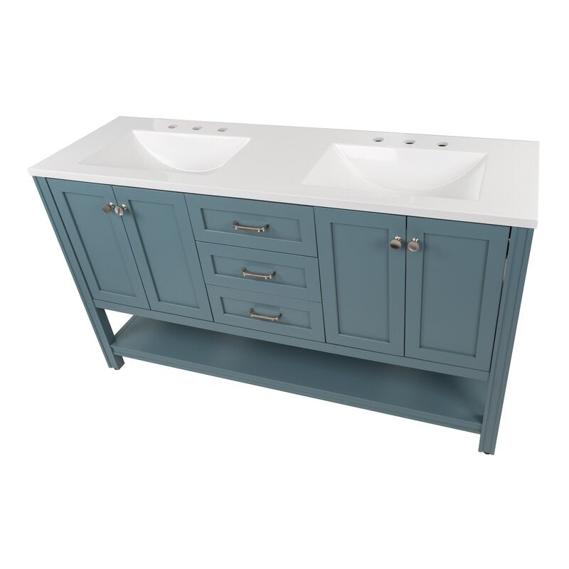 Double Sink Vanities: 60" Double Bathroom Vanity Set