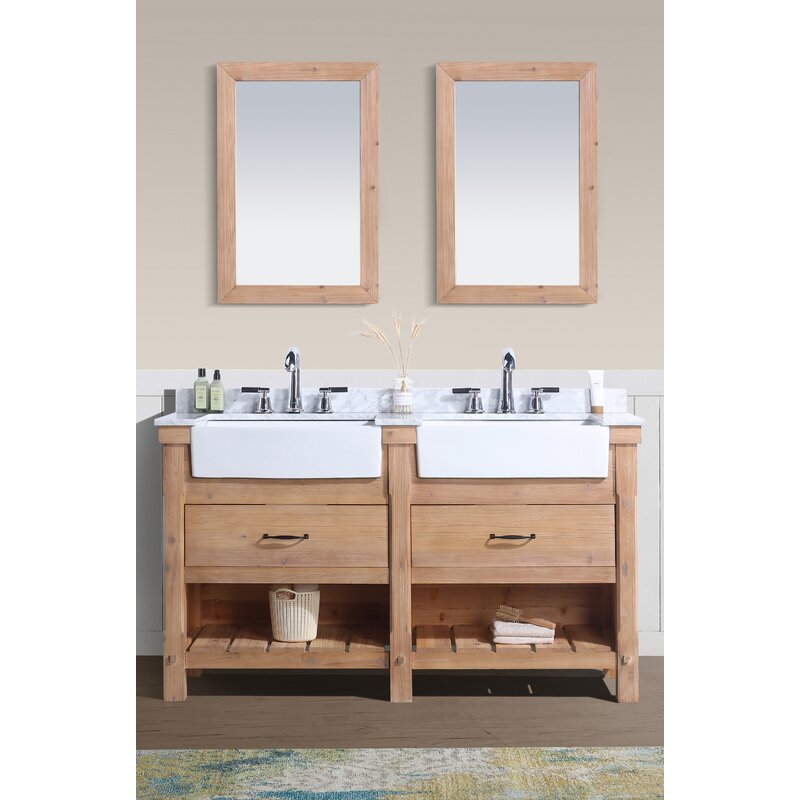 Double Sink Vanities: 60" Double Bathroom Vanity Set
