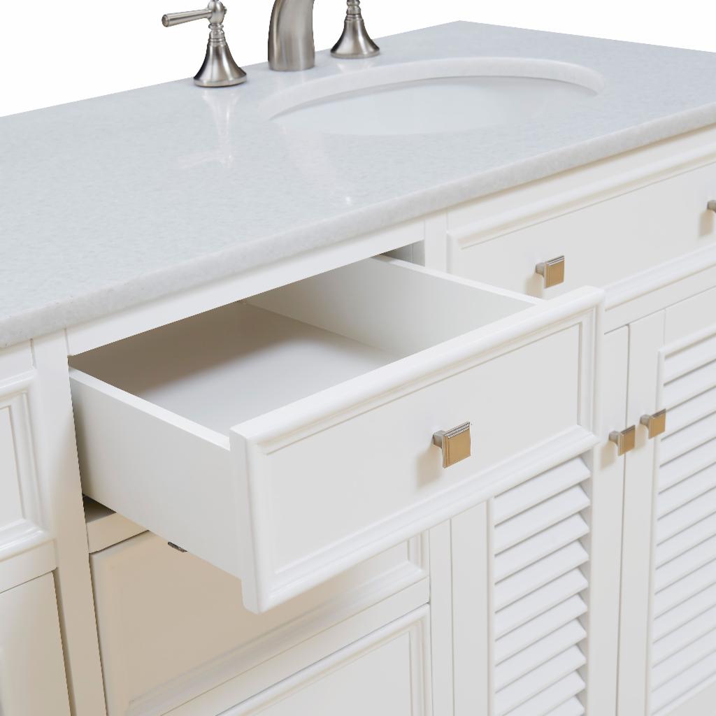 Double Sink Vanities: 60 in. White Double Bathroom Vanity