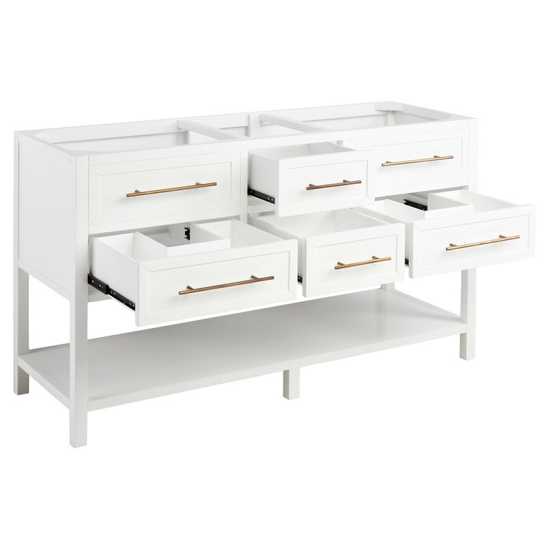 Double Sink Vanities: 61" Double Bathroom Vanity Set