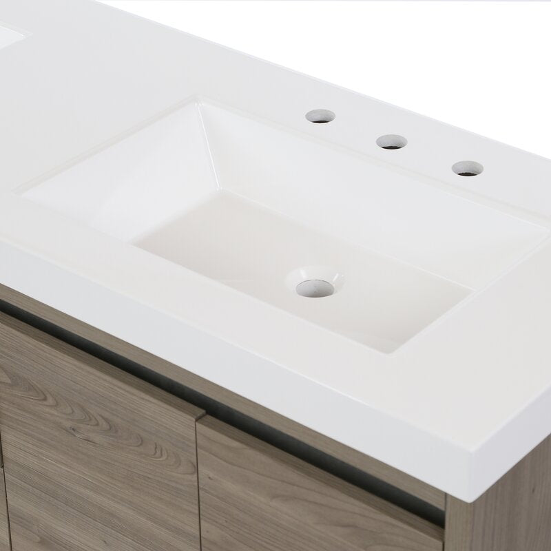 Double Sink Vanities: 61" Double Bathroom Vanity Set