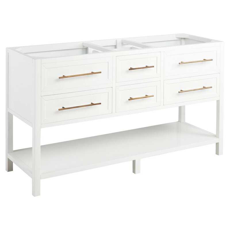Double Sink Vanities: 61" Double Bathroom Vanity Set