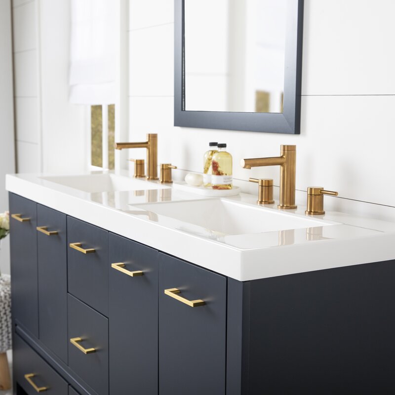 Double Sink Vanities: 61" Double Bathroom Vanity Set