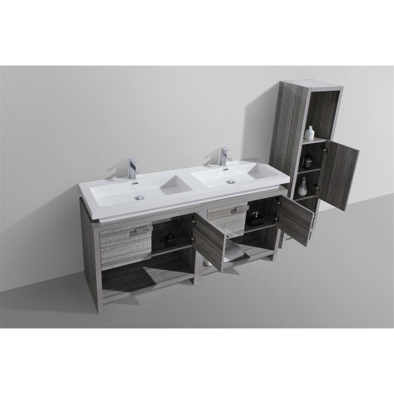Double Sink Vanities: 63" Double Bathroom Vanity Set