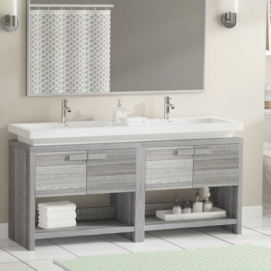 Double Sink Vanities: 63" Double Bathroom Vanity Set