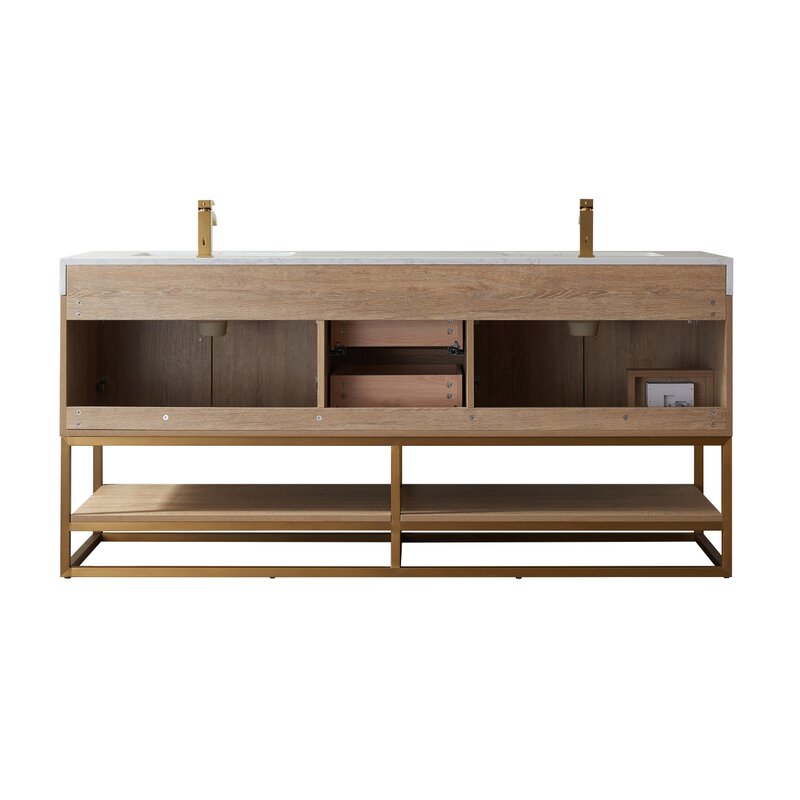 Double Sink Vanities: 72" Double Bathroom Vanity Set