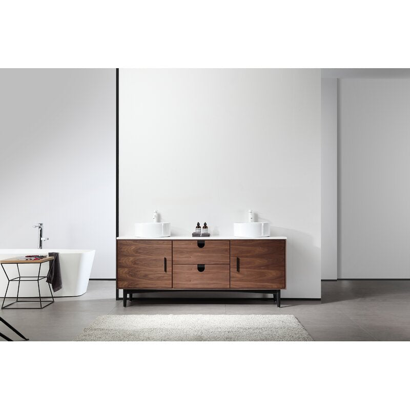 Double Sink Vanities: 72" Double Bathroom Vanity Set