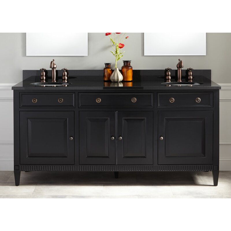 Double Sink Vanities: 72" Double Bathroom Vanity Set