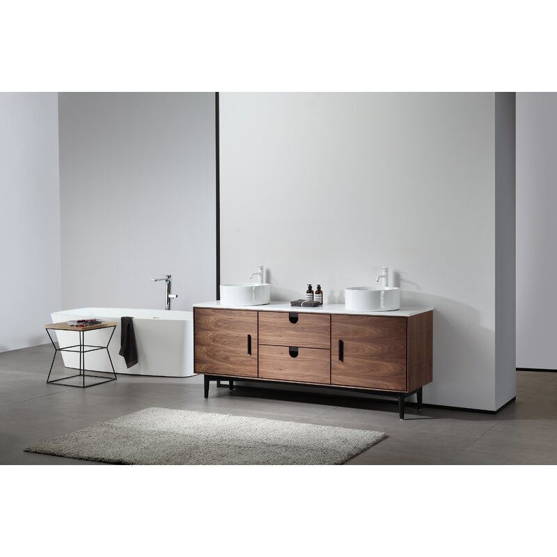 Double Sink Vanities: 72" Double Bathroom Vanity Set