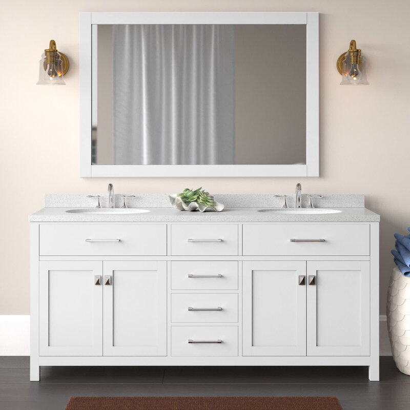 Double Sink Vanities: 72" Double Bathroom Vanity Set