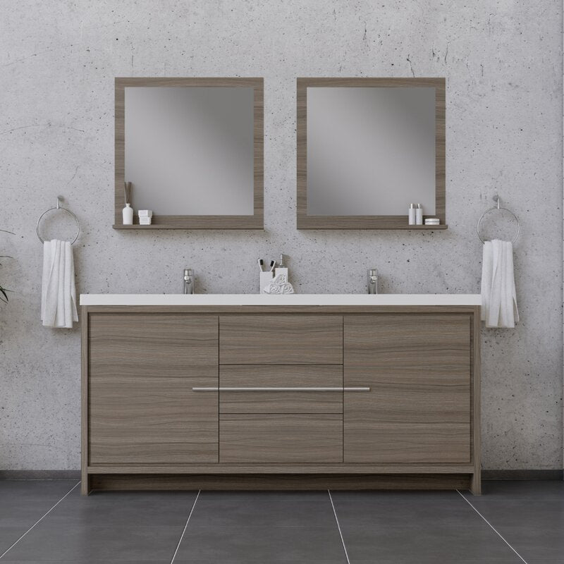 Double Sink Vanities: 72" Double Bathroom Vanity Set