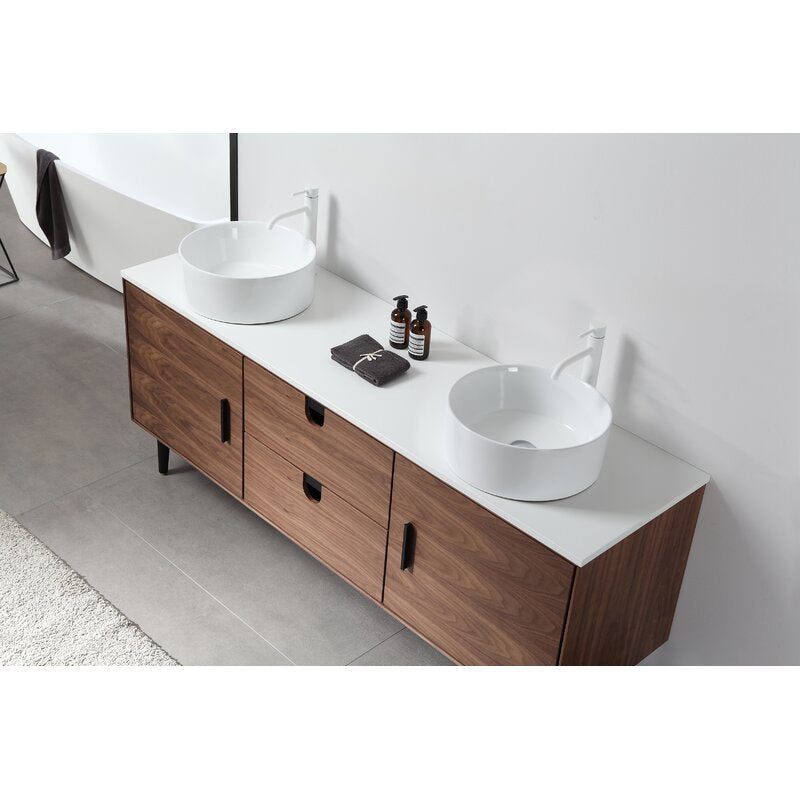 Double Sink Vanities: 72" Double Bathroom Vanity Set