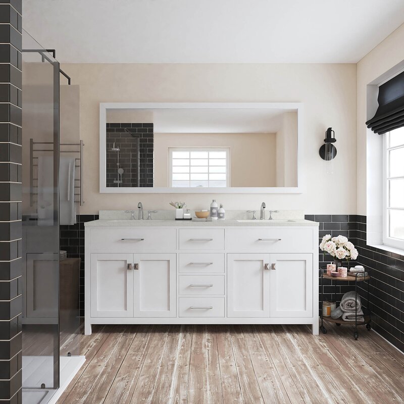 Double Sink Vanities: 72" Double Bathroom Vanity Set