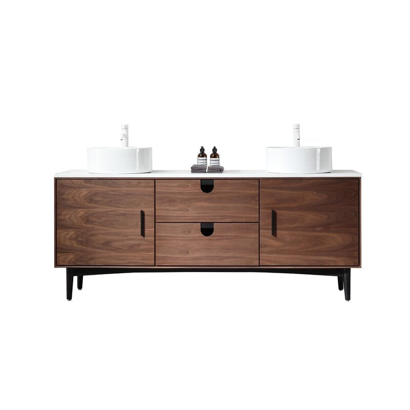Double Sink Vanities: 72" Double Bathroom Vanity Set