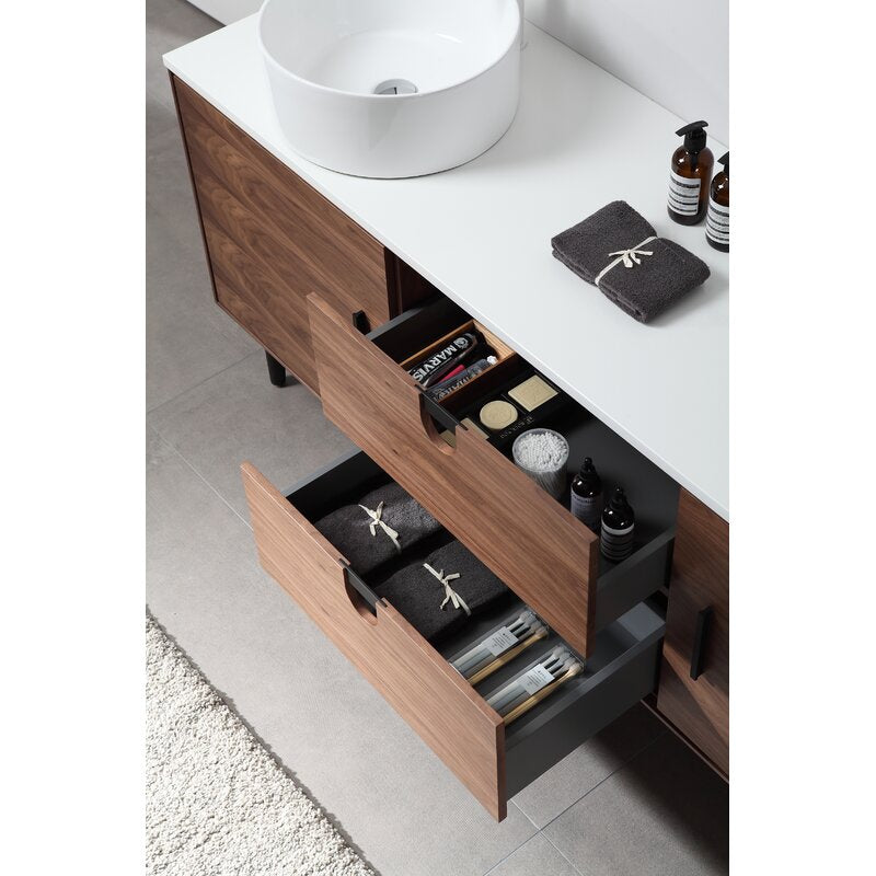 Double Sink Vanities: 72" Double Bathroom Vanity Set