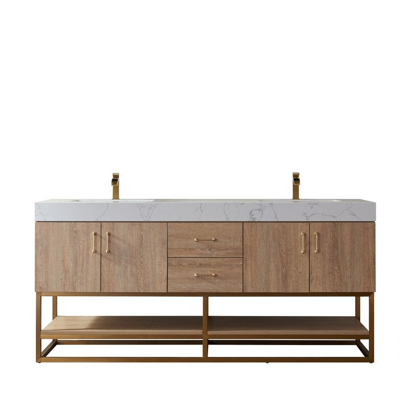 Double Sink Vanities: 72" Double Bathroom Vanity Set