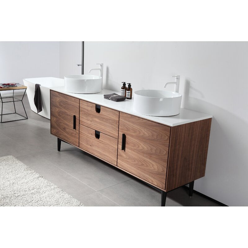 Double Sink Vanities: 72" Double Bathroom Vanity Set