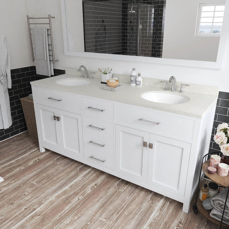 Double Sink Vanities: 72" Double Bathroom Vanity Set