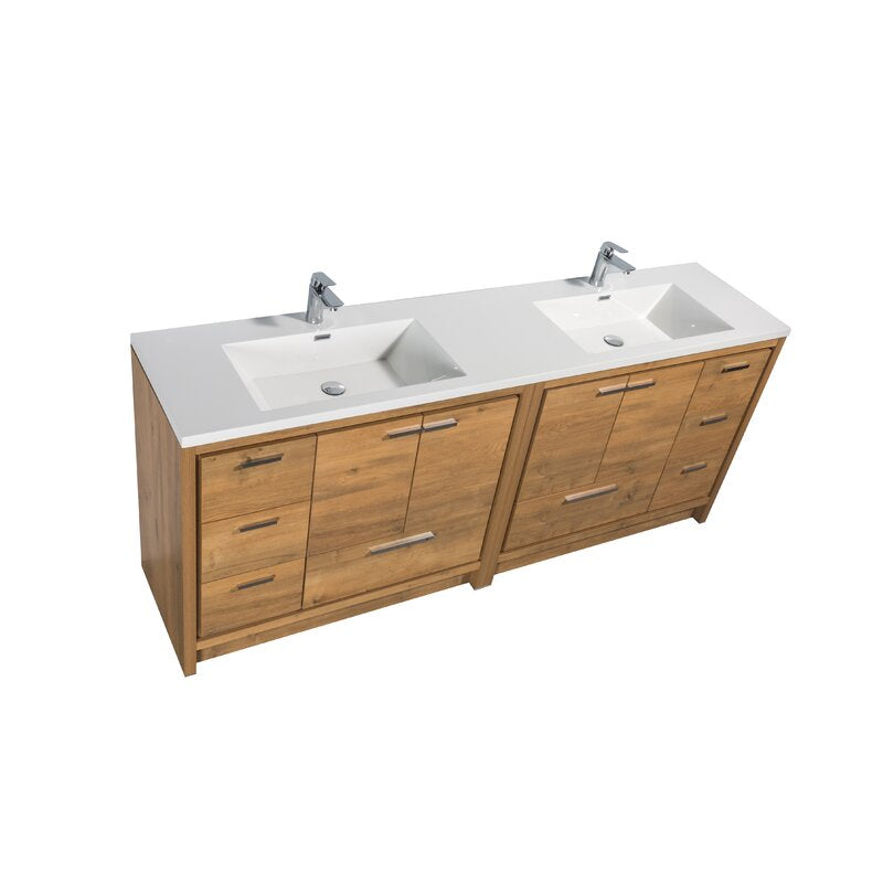 Double Sink Vanities: 83" Double Bathroom Vanity Set