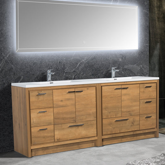 Double Sink Vanities: 83" Double Bathroom Vanity Set