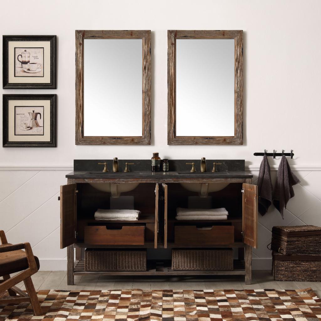 Double Sink Vanities: Double Bathroom Vanity with Moon Stone Top