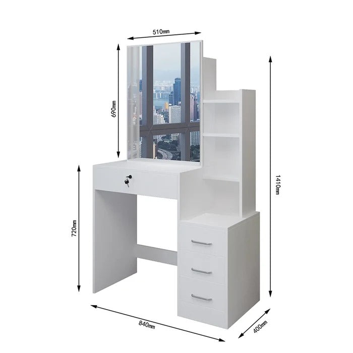 Dressing Table: 31.5'' Wide Vanity with Mirror