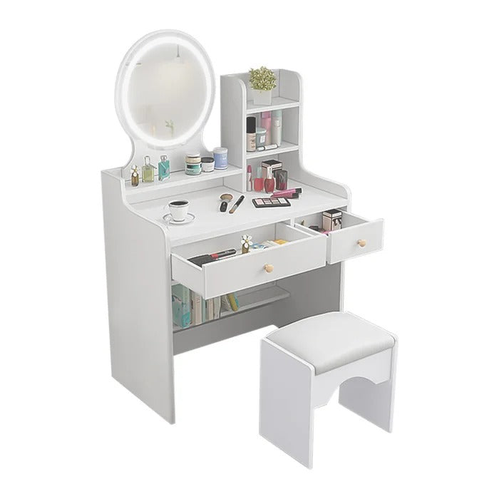 Dressing Table: 31'' Wide Vanity Set with Stool and Mirror