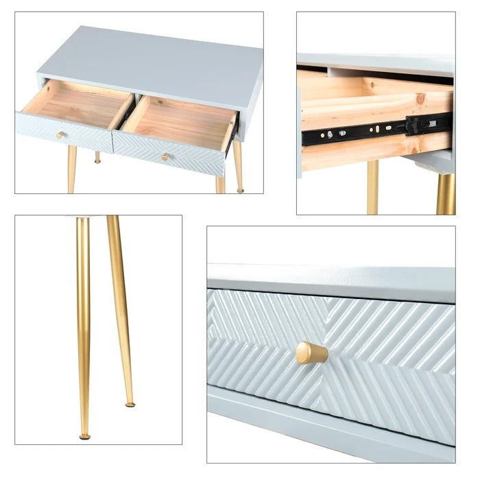 Dressing Table: 31'' Wide Vanity Set with Stool and Mirror