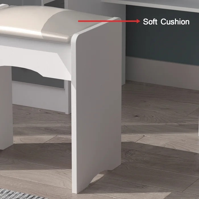 Dressing Table: 33'' Wide Vanity Set with Stool and Mirror