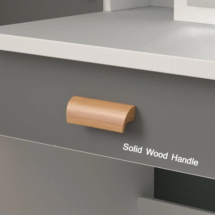 Dressing Table: 33'' Wide Vanity Set with Stool and Mirror