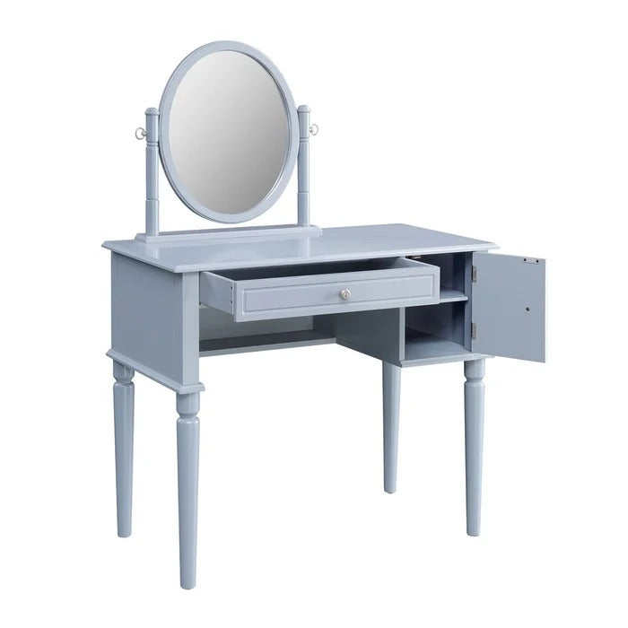 Dressing Table: 35'' Wide Vanity Set with Stool and Mirror